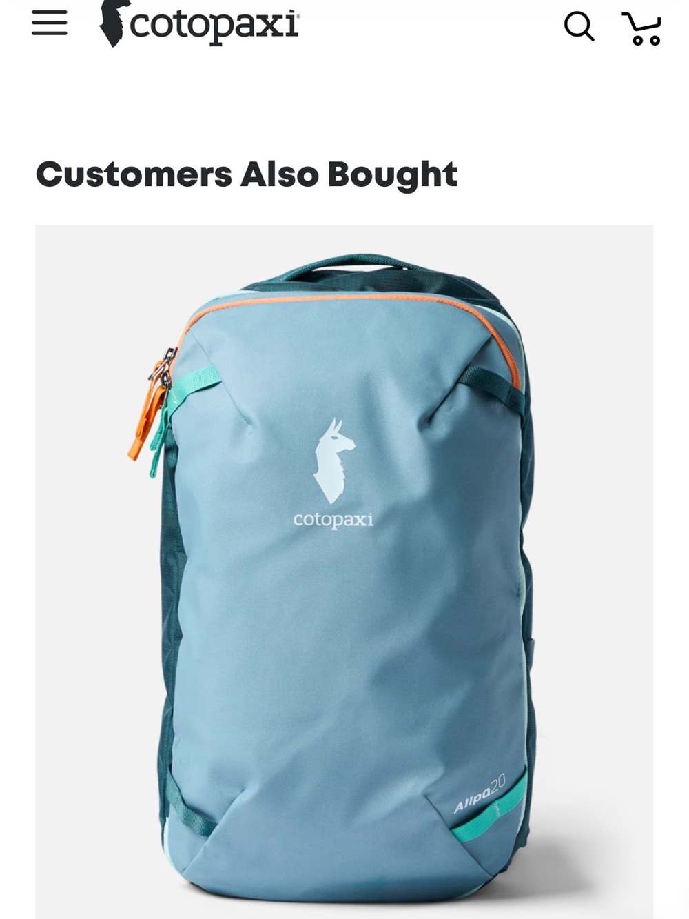cotopaxi Allpa Mini 28L Backpack in Blue Spruce with Teal and Orange Accents